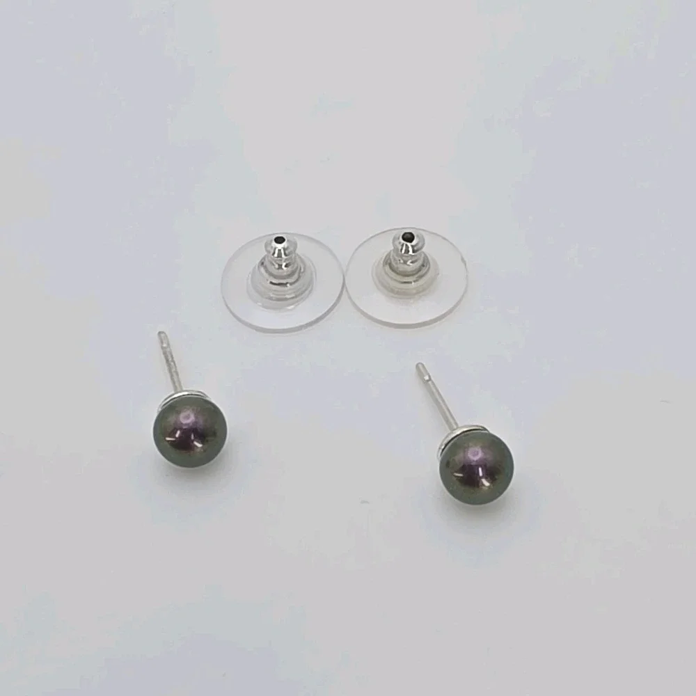 BN Signed Peacock Faux Pearl Stud Earrings 925 Sterling Silver Posts FREE $HIP!!